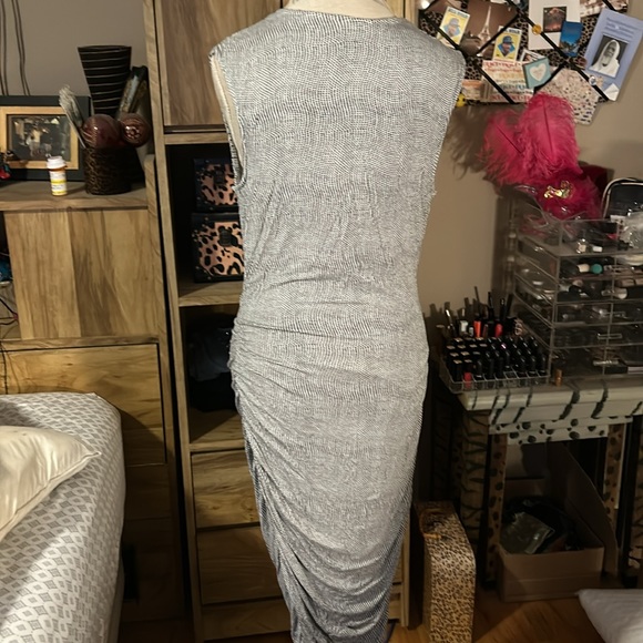 Mossimo black & White Printed Wrap Dress - Large - Picture 3 of 5